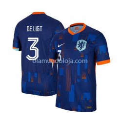 Camisola Países Baixos Matthijs de Ligt 3 Homem Equipamento Segundo Euro 2024 Manga Curta